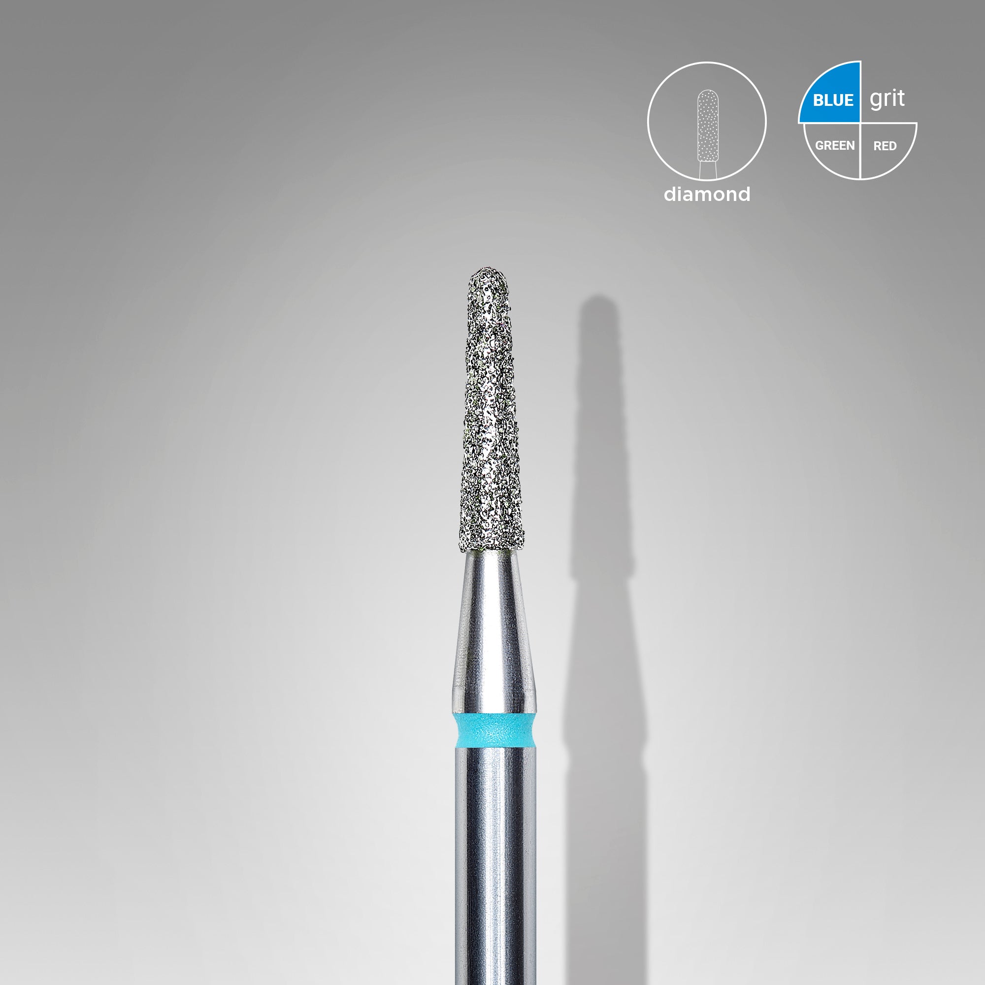Diamond nail drill bit, "frustum", blue, head diameter 1.8 mm/ working part 8 mm image 0
